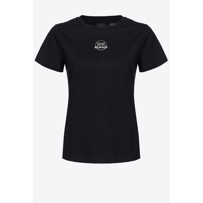 PINKO - BUSSOLOTTO Cotton T-Shirt - Black
