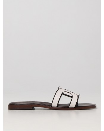 TOD'S - Leather Maxi Chain Flats - Chalk White