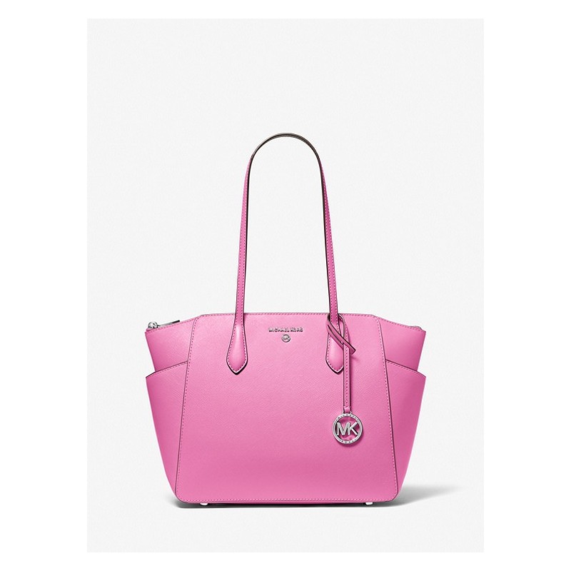 MICHAEL BY MICHAEL KORS - MARILYN MD LEATHER TOTE BAG - CERISE