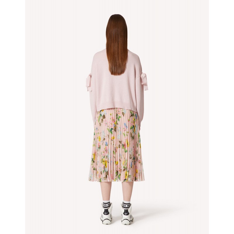 RED VALENTINO - GONNA PLISSE' IN GEORGETTE - NEW ROSE