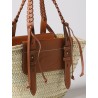 TOD'S - Straw and leather bag - Natural / Brandy