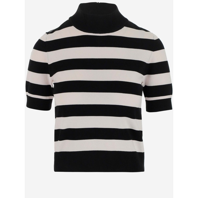 MICHAEL by MICHAEL KORS -  Striped Jersey Knit - Black/White