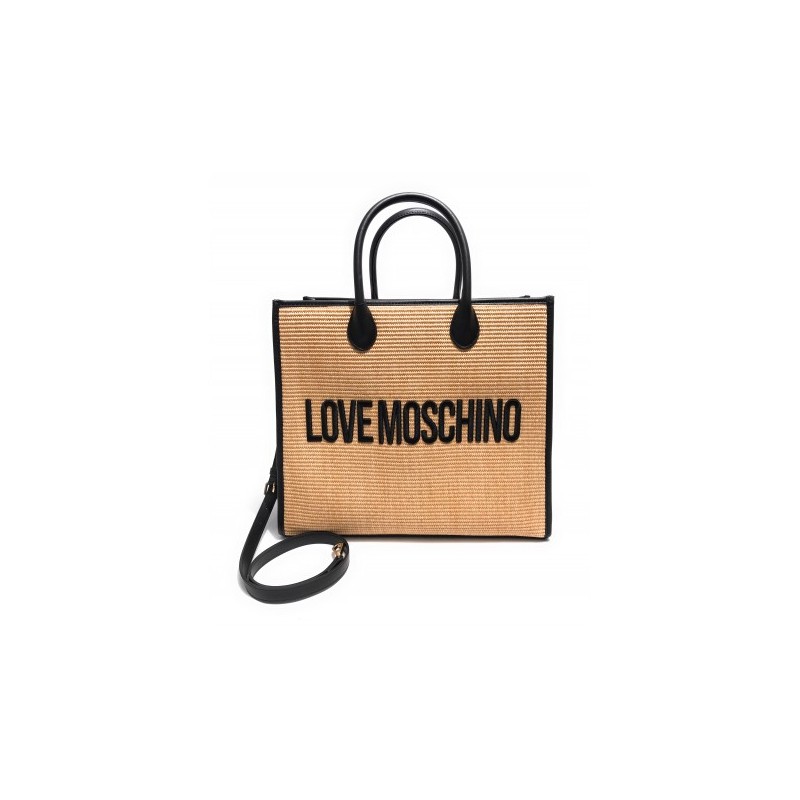 LOVE MOSCHINO - MADAME  Rafia Bag  JC4318PP0G  - Rope/Black