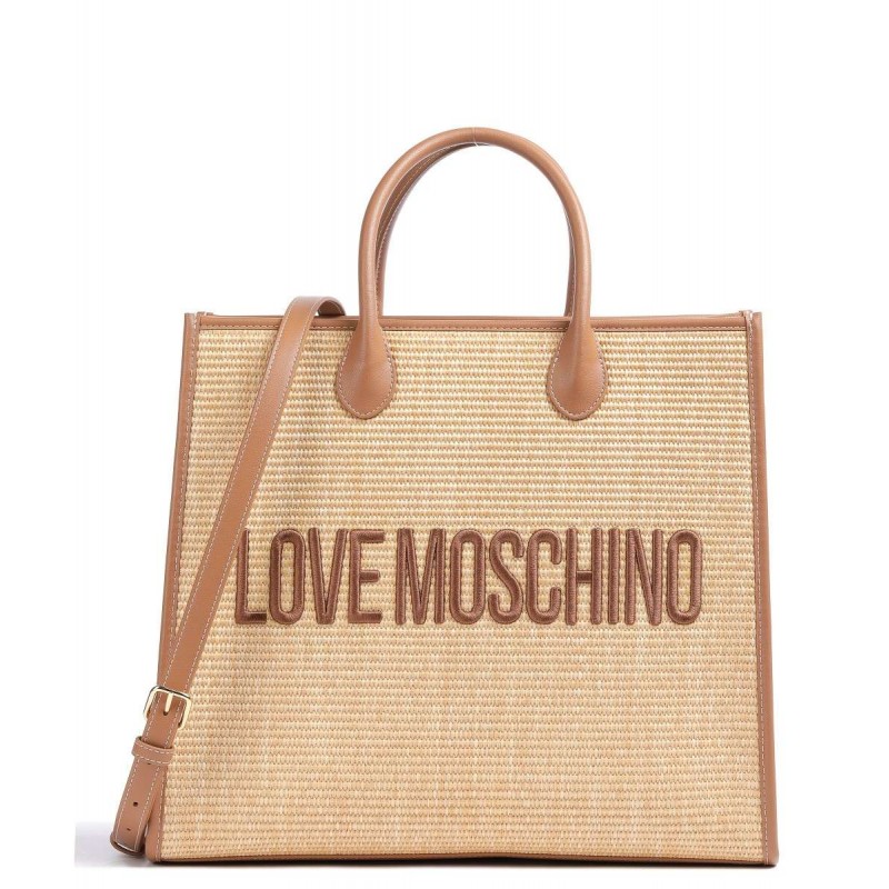 LOVE MOSCHINO - MADAME  Rafia Bag  JC4318PP0G  - Rope/Camel