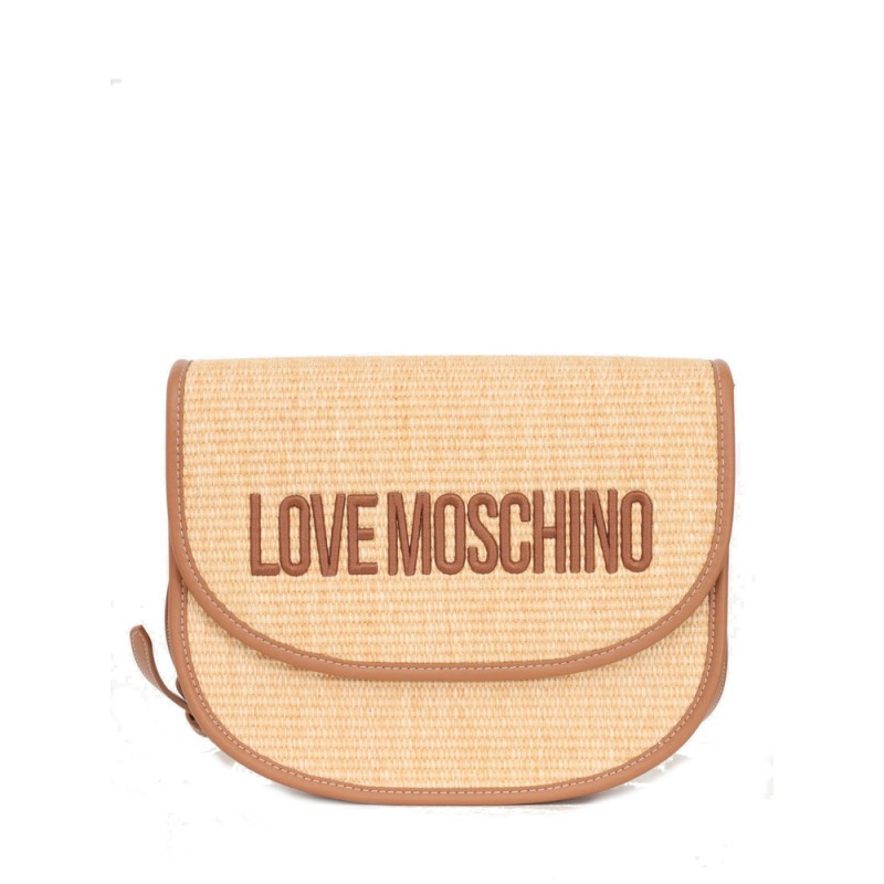 LOVE MOSCHINO - Rafia Shoulder Bag - Rope/Camel