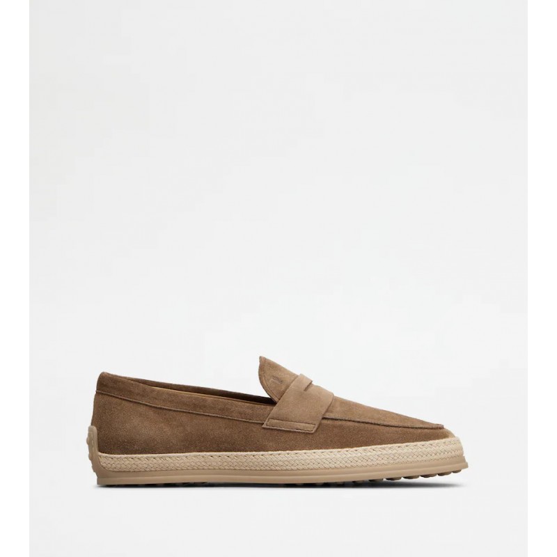 TOD'S - Gums suede loafers - Walnut