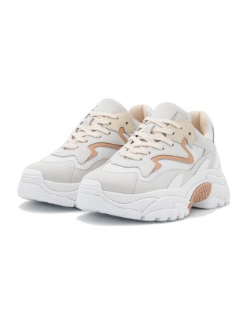 ASH - Sneakers ADDICT in Pelle - White/Eggnug/Gardenia