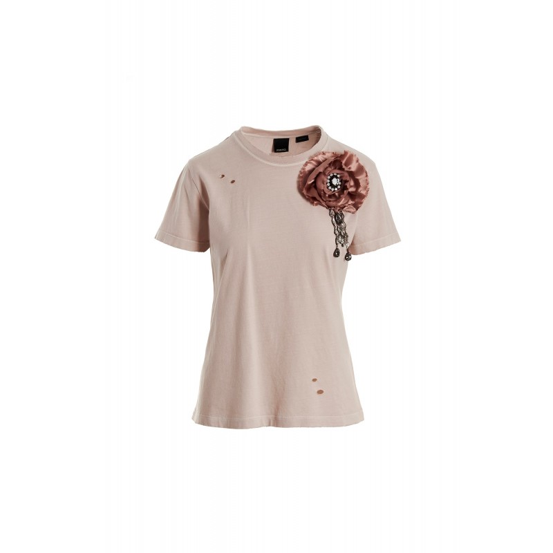 PINKO - TERRIBILE Cotton T-Shirt - Light Nude