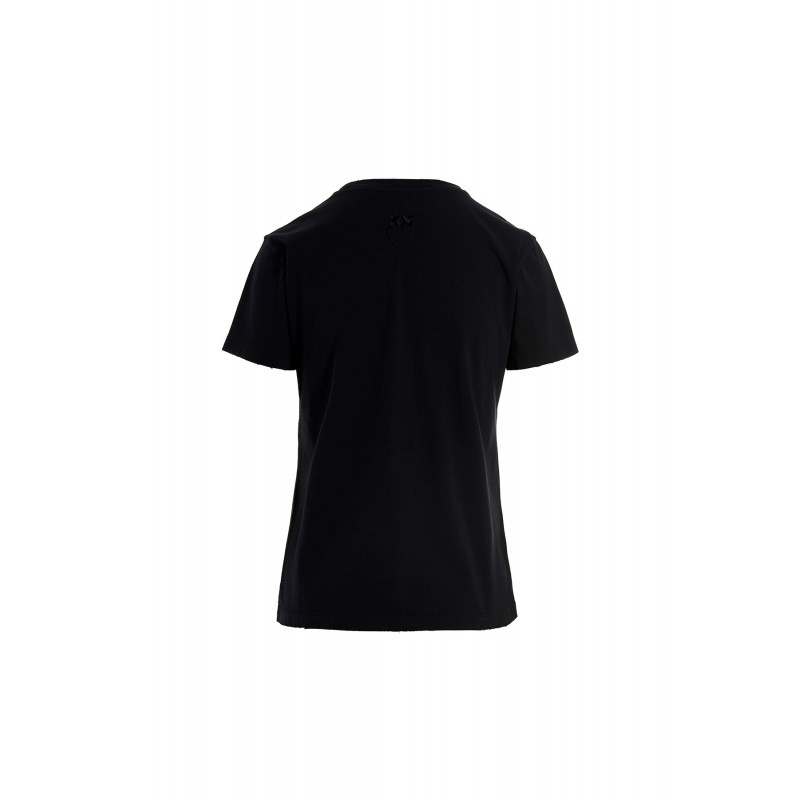 PINKO - T-Shirt in Cotone TERRIBILE - Nero Caviale
