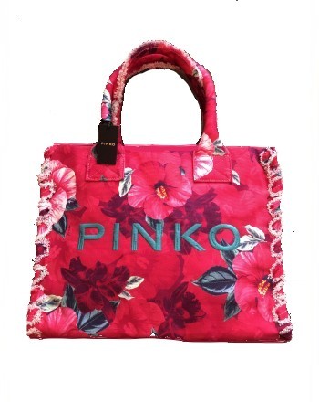 PINKO - BEACH BAG Canvas Bag - Multi/Fucsia