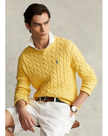 POLO RALPH LAUREN - Cable knit cotton sweater - Empire Yellow