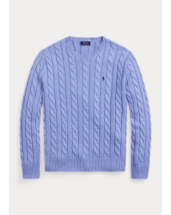POLO RALPH LAUREN - Cable knit cotton sweater - Layette Blue