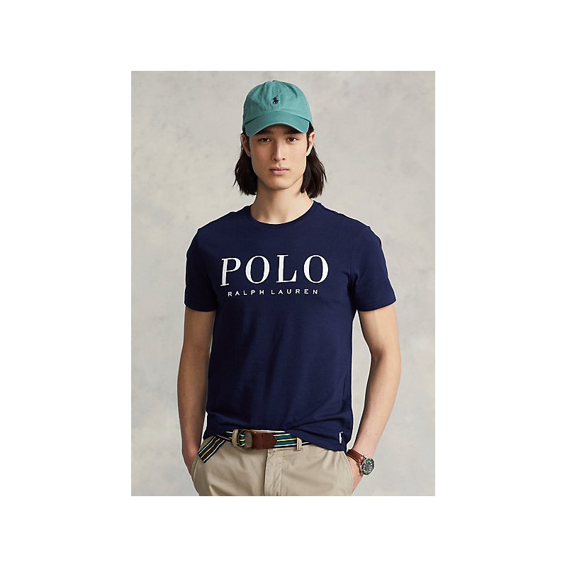 POLO RALPH LAUREN - T-Shirt in Cotone con Logo - Cruise Navy