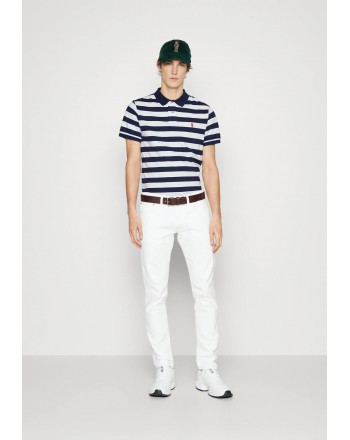 POLO RALPH LAUREN - Custom slim fit striped polo shirt - White/navy