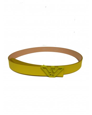 EMPORIO ARMANI - Cintura in Pelle con Logo - Lime