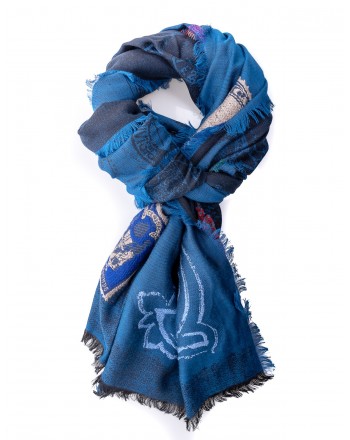 ETRO - Mixed silk scarf - Blue