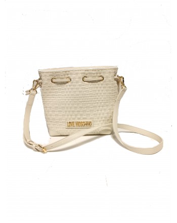 LOVE MOSCHINO - Beaded Faux Leather Bag - Ivory
