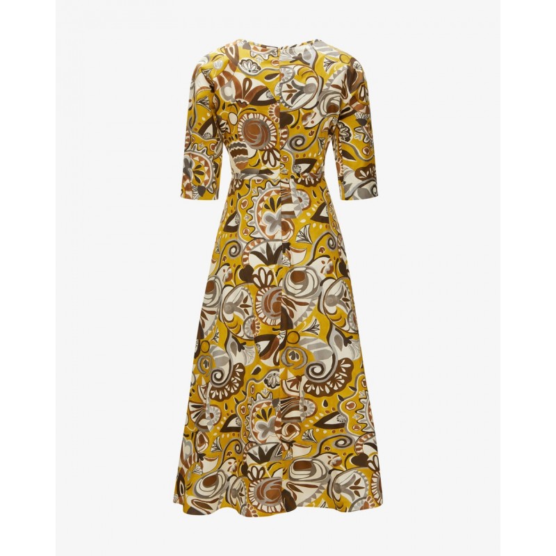 S MAX MARA - ROSSANA Picasso Patterned Dress - Picasso/Yellow