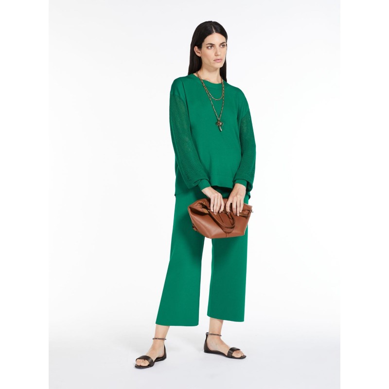 MAX MARA STUDIO - PATTO Viscose Fabric Trousers - Emerald