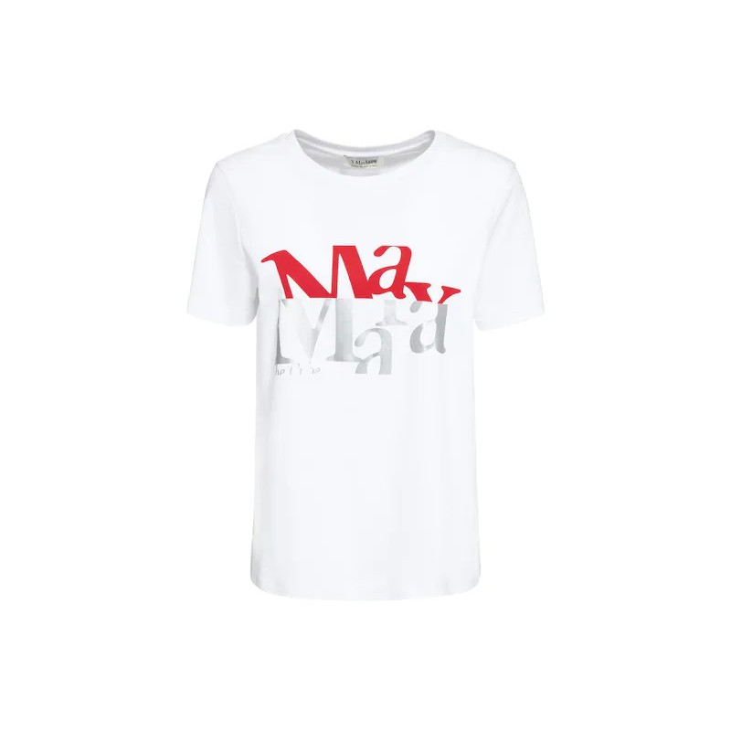 S MAX MARA  - T-Shirt in Cotone GILBERT- Bianco