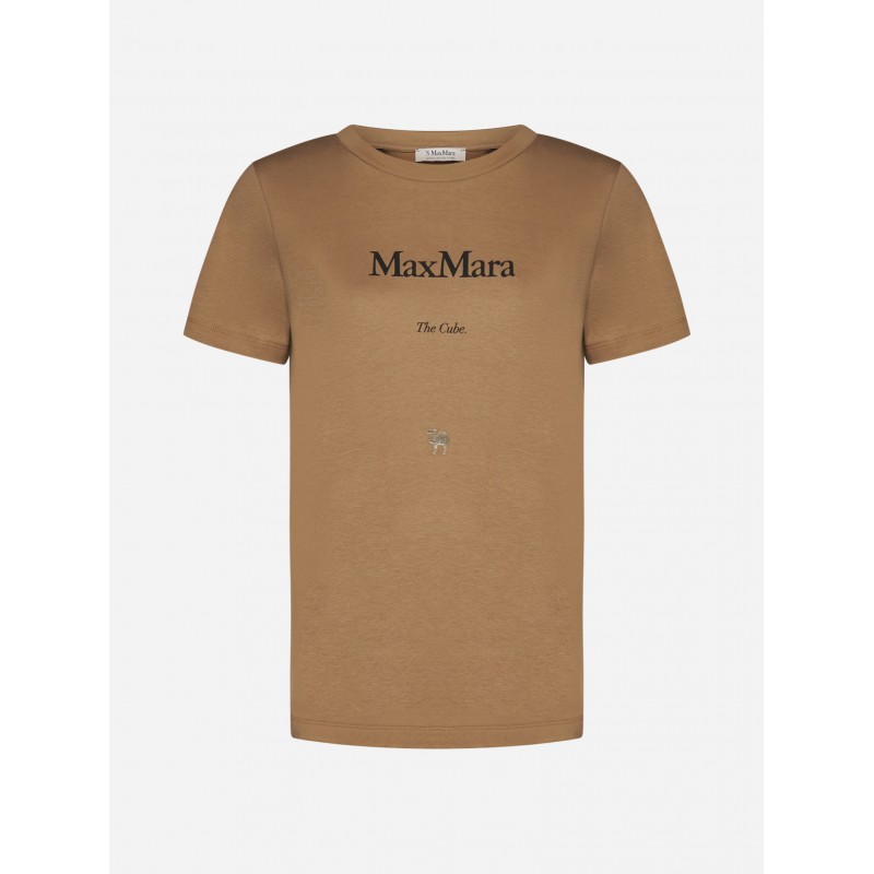S MAX MARA - GILBERT Cotton T-Shirt - Camel