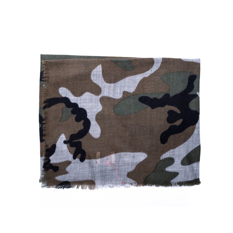 CAMERUCCI - ORTENSIA Camouflage scrf wool - Military green
