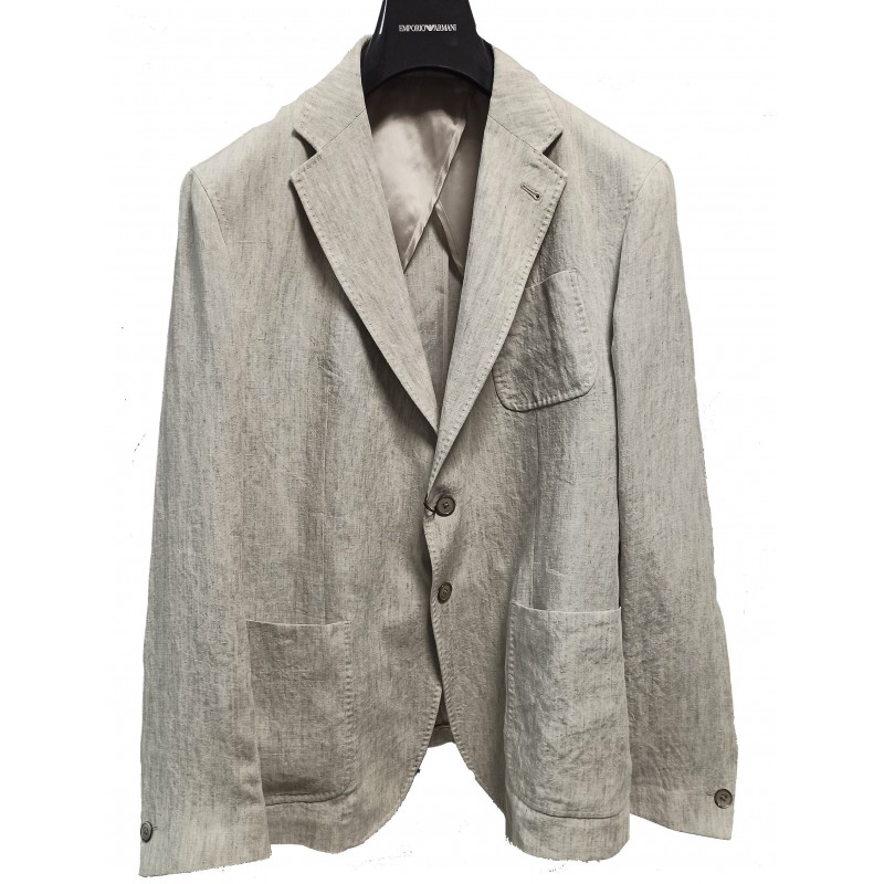 EMPORIO ARMANI - Linen in jacket - Gray
