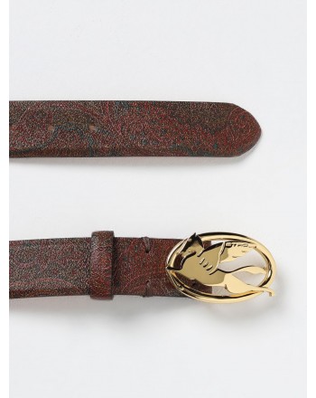 ETRO - Cintura  in cotone spalmato con fibbia oro - Fantasia