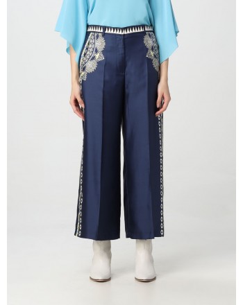 ETRO - Etro trousers in silk with geometric and floral motifs - Fantasy