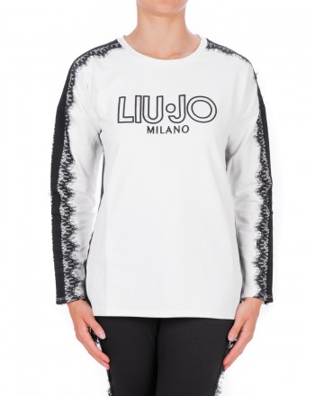 LIU-JO - CAROLINA Sweatshirt with Lace - White/Black