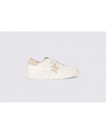 2 STAR - Leather Sneakers - White