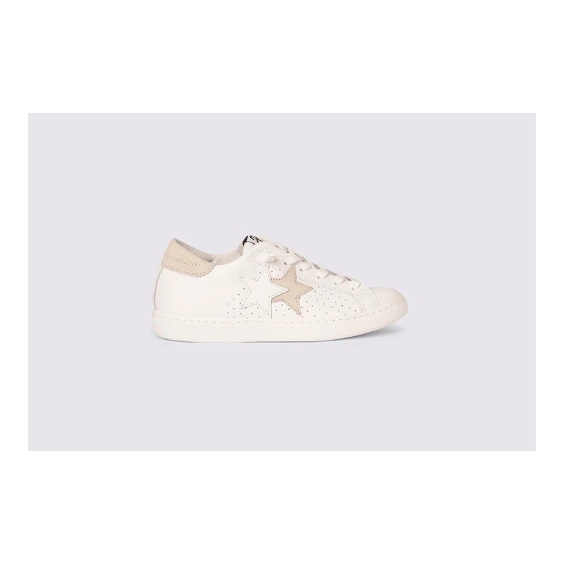 2 STAR - Leather Sneakers - White