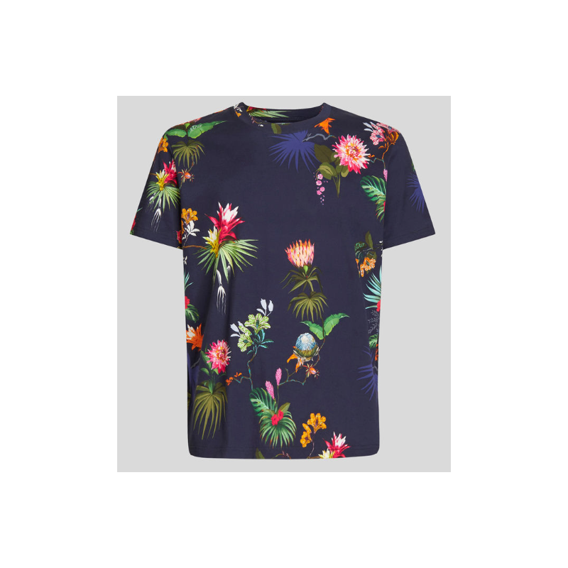 ETRO - T-Shirt stampa fiori - Blu