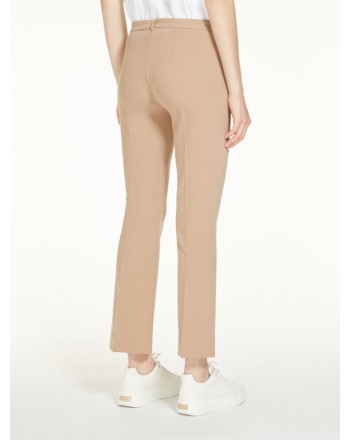 S MAX MARA - Cotton and viscose trousers - Camel