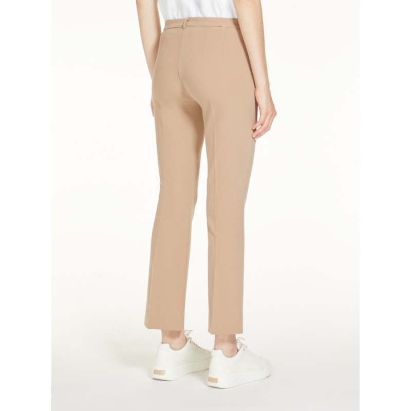 S MAX MARA - Cotton and viscose trousers - Camel