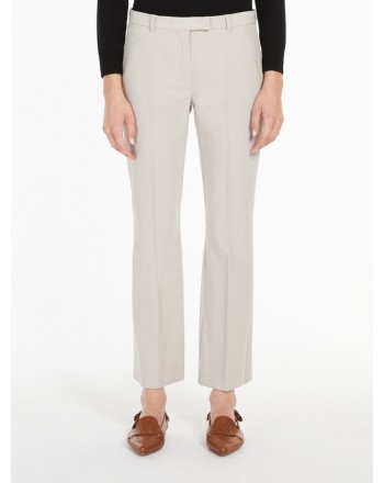 S MAX MARA - Cotton and viscose trousers - Sand