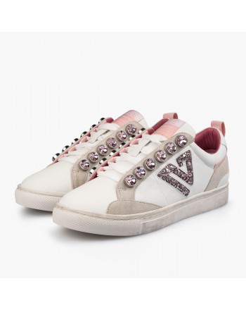 EMANUELLE VEE - Leather sneakers - White/Pink