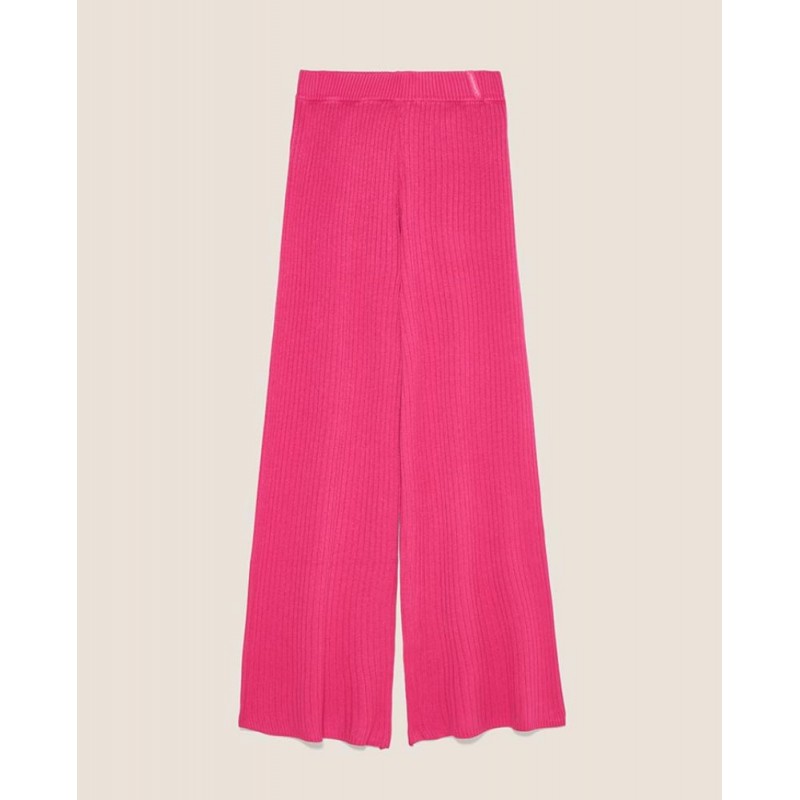 HINNOMINATE - Ribbed Flaired Trousers  HNW866 - Fuchsia
