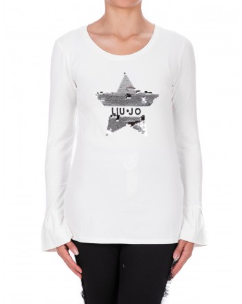 LIU- JO - T-Shirt ZAIRA in cotone - Bianco