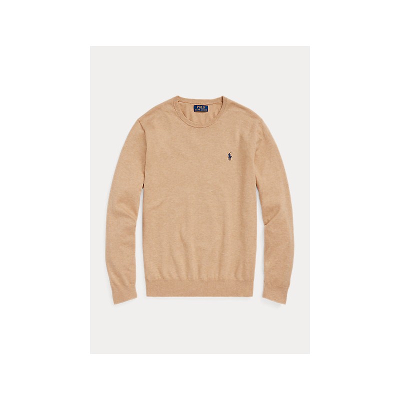 POLO RALPH LAUREN - Slim-Fit texture effect sweater - Camel Melange