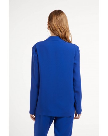 PIAZZA SEMPIONE - Single-breasted crepe jacket - Blue
