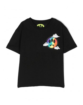 BARROW KIDS - T-Shirt in cotone cropped- Nero