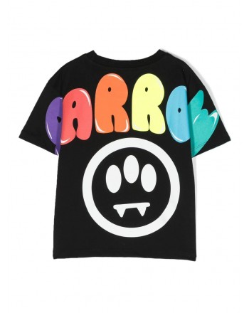 BARROW KIDS - T-Shirt in cotone cropped- Nero