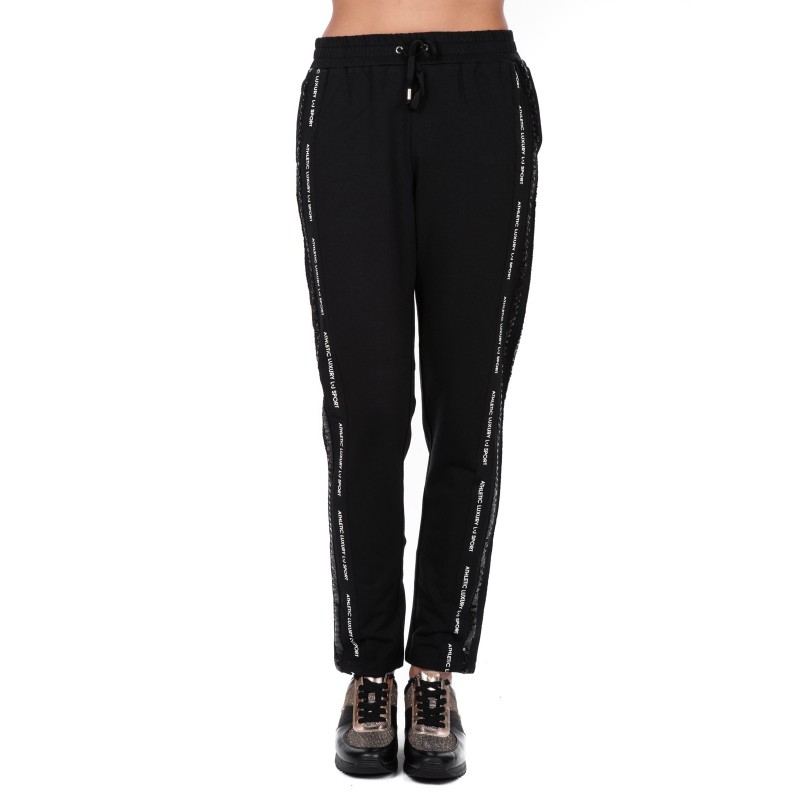 LIU-JO - AMBR cotton trousers with sequins  - Black
