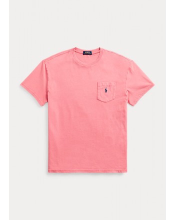 POLO RALPH LAUREN - T-Shirt in Cotone e lino con taschino - Desert Rose