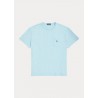 POLO RALPH LAUREN - T-Shirt in Cotone e lino con taschino - Power Blue