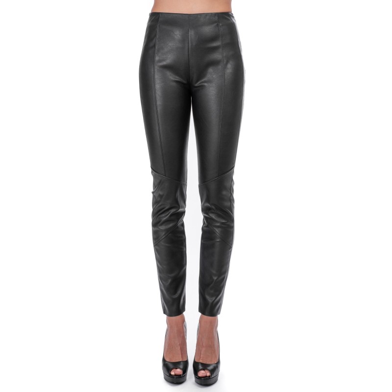 PINKO -  SPAZZOLA Leggings in eco-leather - Black