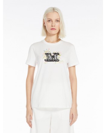 MAX MARA - Cotton T-shirt with embroidery - White