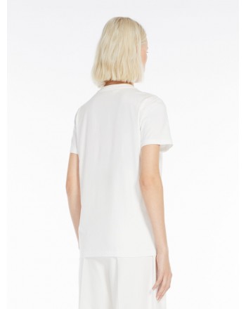 MAX MARA - T-shirt in cotone con ricamo - Bianco
