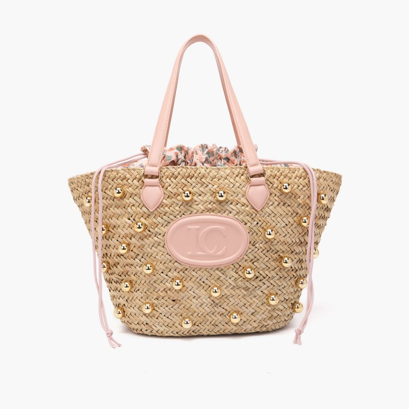 LA CARRIE - Shopping bag in raffia - Pink